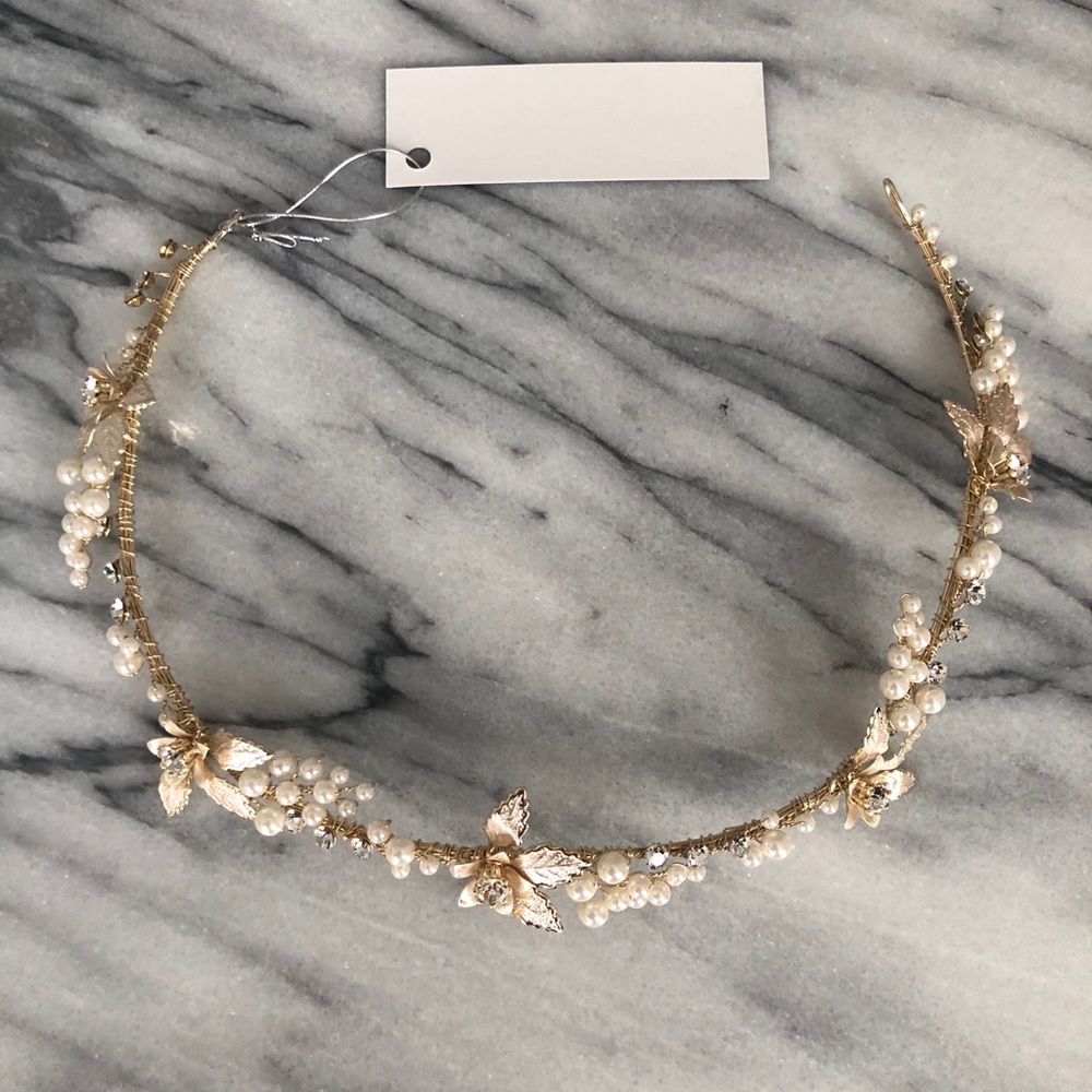 Bridal hair vine 13 1/2 long